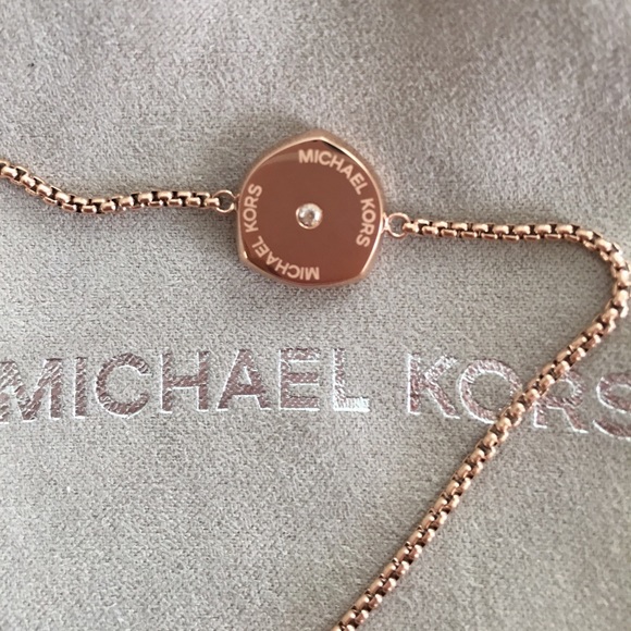 Michael Kors Rose Gold Pavé Slider Bracelet - Picture 3 of 8